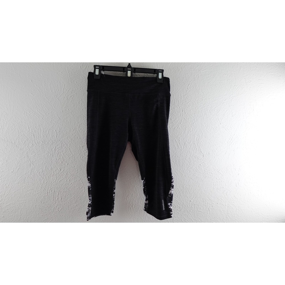 Reebok Black Colorblock  Capri Crop Athletic Leggings‎ Womens Size m